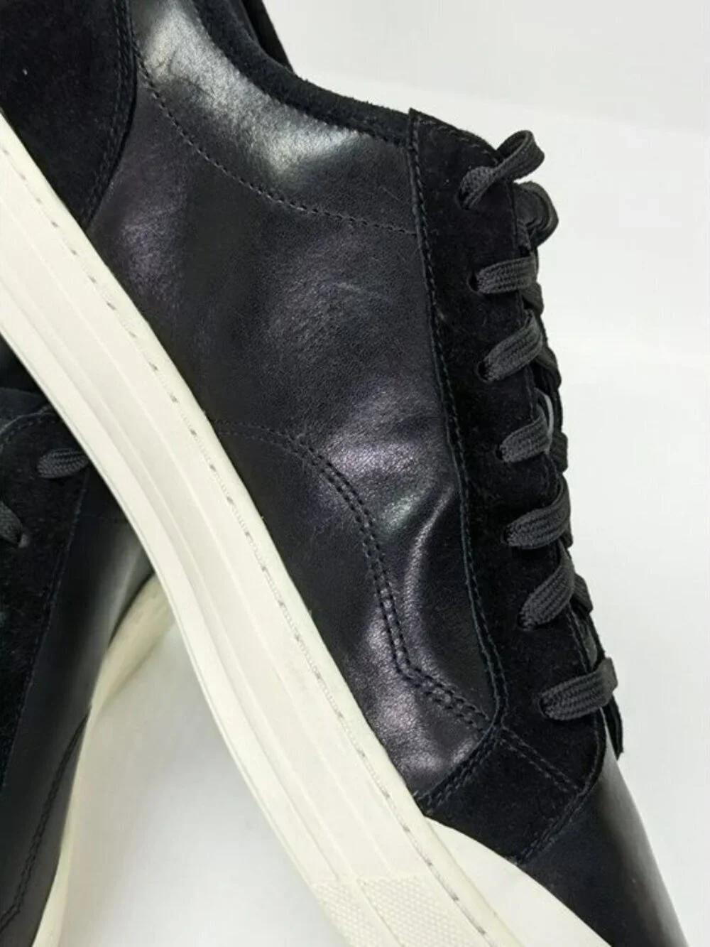 Vince Wescott Men's Black Leather Low Top Lace Up Sneakers Size 10.5 (MSRP $250)